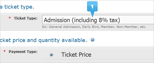 include taxes in ticket type