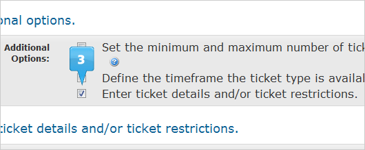 ticket restrictions and details