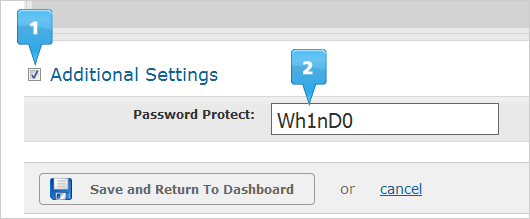 password protect event
